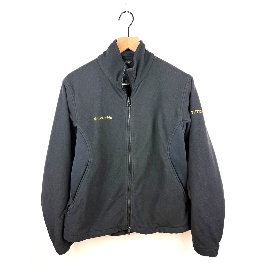Columbia Titanium‎ Fleece Jacket Women's Medium Black Full Zip Interchange Tech